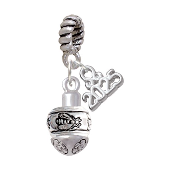 Delight Jewelry Silver-tone Napoleon's Bee Spinner - Silver-tone Rope Charm Bead Dangle with Mini 2025