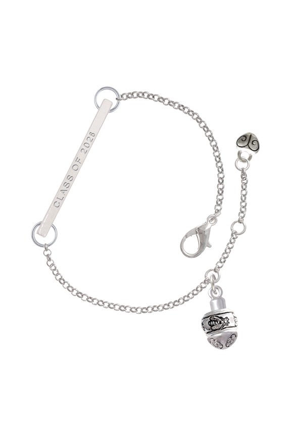Silver-tone Napoleon's Bee Spinner - Silvertone Class of 2026 Delicate Bar Bracelet, 8.5"