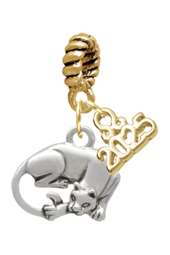 Silver-tone Panther - Gold-tone Rope Charm Bead Dangle with Mini 2025