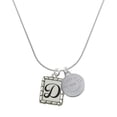 thumbnail image 1 of Delight Jewelry Silver-tone Pebble Border Initial - D - Engraved Congrats Class of 2026 Charm Necklace, 18", 1 of 4