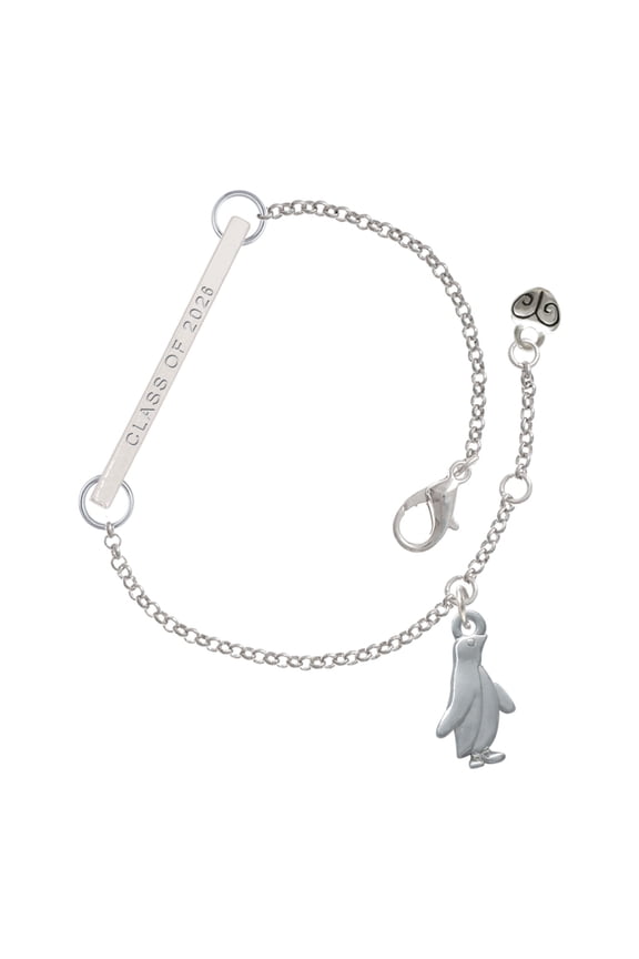 Silver-tone Penguin - Silvertone Class of 2026 Delicate Bar Bracelet, 8.5"