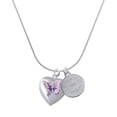 thumbnail image 1 of Delight Jewelry Silver-tone Pink & Purple Butterfly Locket - Engraved Congrats Class of 2026 Charm Necklace, 18", 1 of 4