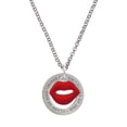 thumbnail image 1 of Delight Jewelry Silver-tone Red Lips - Class of 2026 Affirmation Ring Necklace, 23", 1 of 4