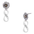 thumbnail image 1 of Delight Jewelry Silver-tone Run Infinity Sign - Two-tone Daisy Flower Post Earrings, 1 of 4