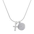 thumbnail image 1 of Delight Jewelry Silver-tone Simple Plain Small Cross - Engraved Congrats Class of 2026 Charm Necklace, 18", 1 of 4
