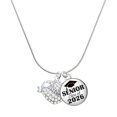 thumbnail image 1 of Delight Jewelry Silver-tone Sister Banner on Clear Crystal Heart - Silvertone Senior Class of 2026 Dome Necklace, 18", 1 of 5