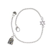Delight Jewelry Silver Plated Small Beehive with 4 Bees Charm on Star of David Delicate Bracelet, 6.25+1.75" Extender