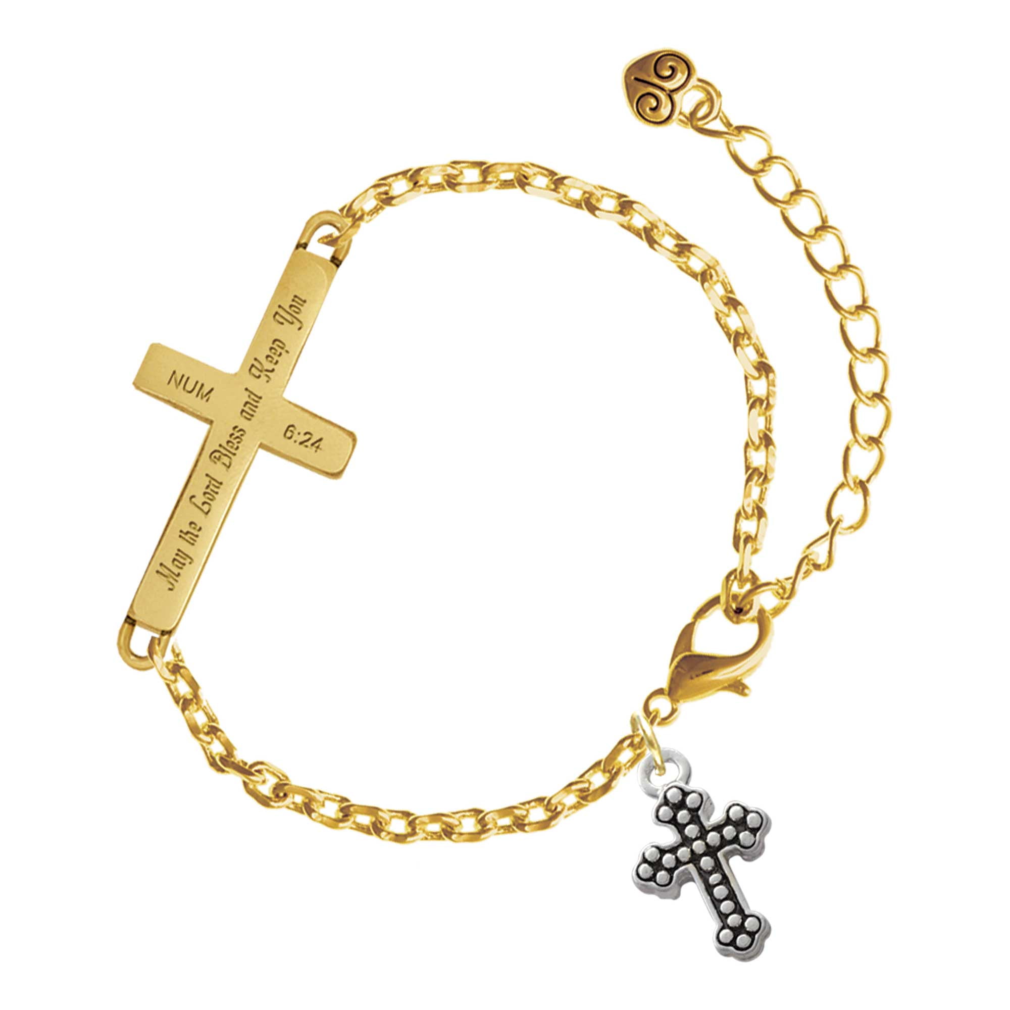 Delight Jewelry Silver-tone Small Botonee Cross with Beaded Decoration ...
