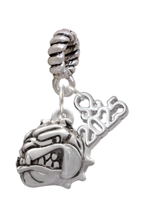 Silver-tone Small Bulldog - Mascot - Silver-tone Rope Charm Bead Dangle with Mini 2025
