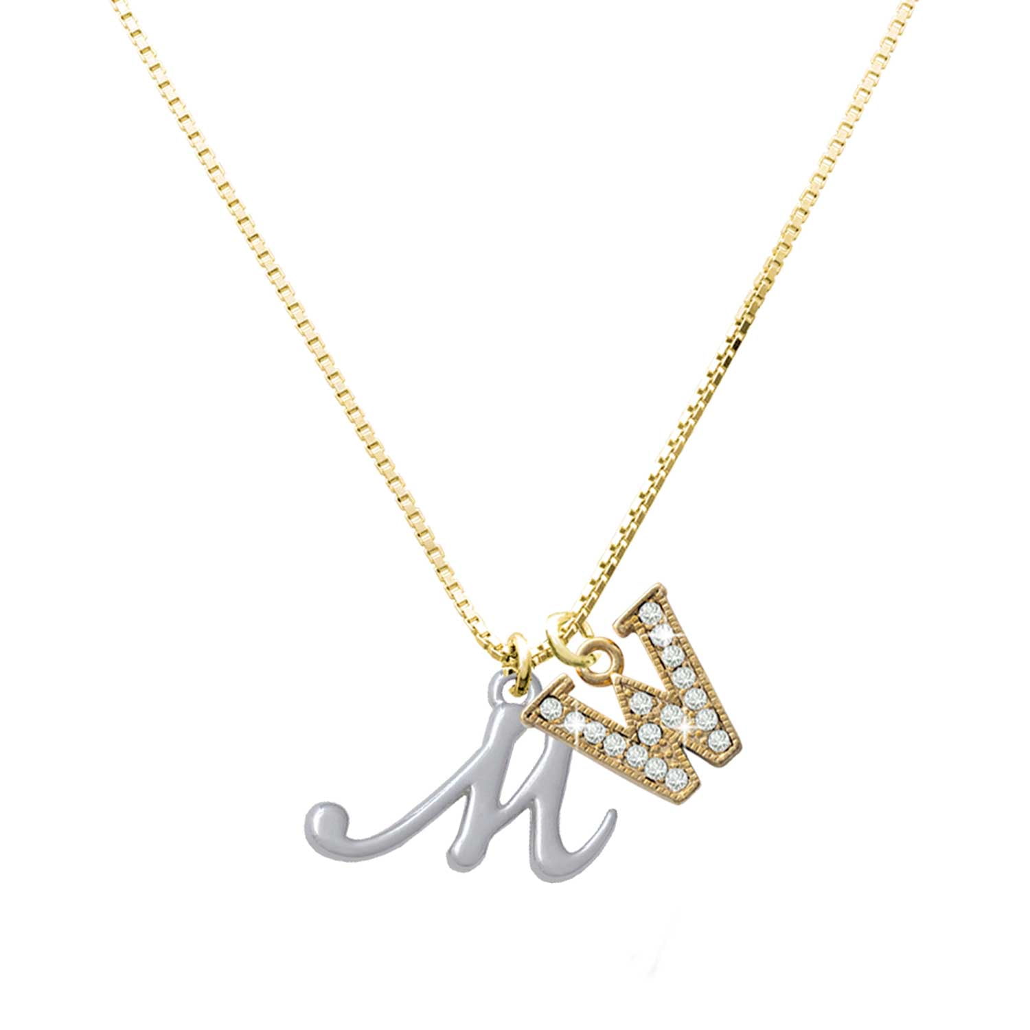 Delight Jewelry Silver-tone Small Gelato Script Initial - M - Large ...