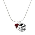 thumbnail image 1 of Delight Jewelry Silver-tone Small Long Maroon Heart - Silvertone Senior Class of 2026 Dome Necklace, 18", 1 of 5