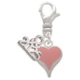 thumbnail image 1 of Delight Jewelry Silver-tone Small Long Pink Heart - Silver-tone Clip on Charm with Mini Year 2025, 1 of 4