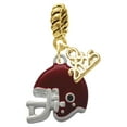 thumbnail image 1 of Delight Jewelry Silver-tone Small Maroon Football Helmet - Gold-tone Rope Charm Bead Dangle with Mini 2025, 1 of 4