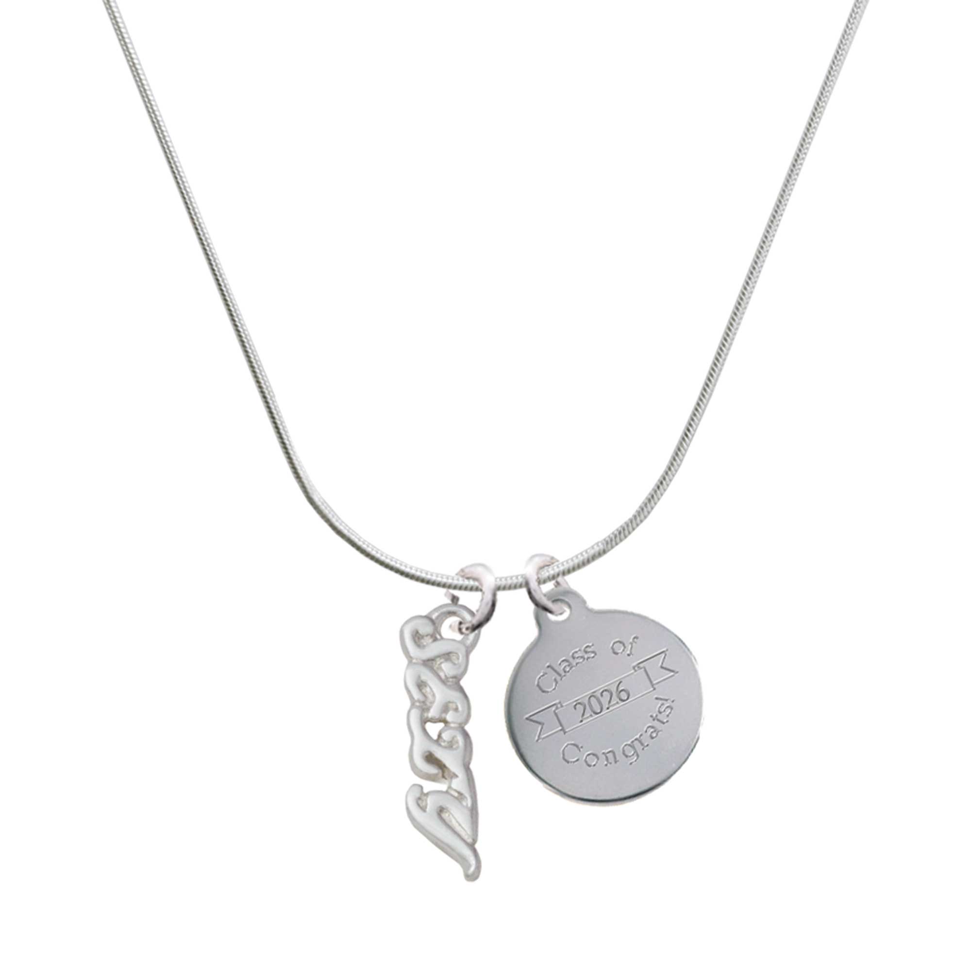 Script Engraving Jewelry Delight Jewelry Silver-tone Small Sexy Script - Engraved Congrats Class ...