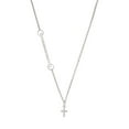 thumbnail image 1 of Delight Jewelry Silver-tone Small White Crystal Cross - Silvertone Class of 2026 Delicate Bar Necklace, 18.75", 1 of 4