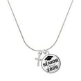 thumbnail image 1 of Delight Jewelry Silver-tone Small White Crystal Cross - Silvertone Senior Class of 2026 Dome Necklace, 18", 1 of 5