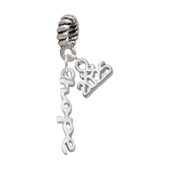 Delight Jewelry Silver-tone Small hope Script - Silver-tone Rope Charm Bead Dangle with Mini 2025