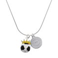 thumbnail image 1 of Delight Jewelry Silver-tone Soccer ball - Crown - Engraved Congrats Class of 2026 Charm Necklace, 18", 1 of 4