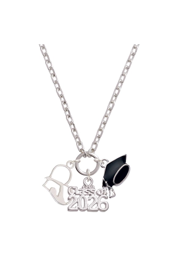 Silver-tone Swimmer in Heart - Class of 2026 Graduation Zoey Charm Necklace, 28"