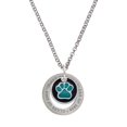 thumbnail image 1 of Delight Jewelry Silver-tone Teal Paw on Black Disc - Class of 2026 Affirmation Ring Necklace, 23", 1 of 4