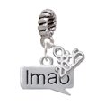 thumbnail image 1 of Delight Jewelry Silver-tone Text Chat - lmao - Laughing My A** Off - Silver-tone Rope Charm Bead Dangle with Mini 2025, 1 of 4