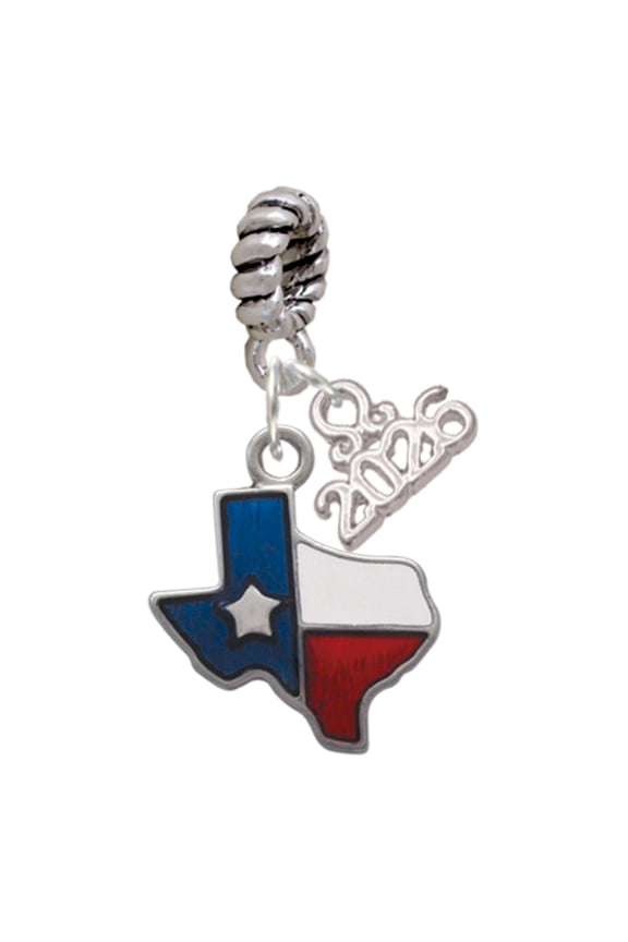 Silver-tone Translucent Texas - Lone Star - Silver Plated Rope Charm Bead Dangle with Mini 2026
