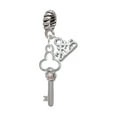 Delight Jewelry Silvertone Trefoil Key with AB Crystals Silvertone