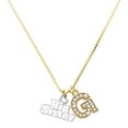 thumbnail image 1 of Delight Jewelry Silver-tone White ''Big Sister'' with Heart and a Large Goldtone Crystal Initial G Charm Necklace, 17.5"+2", 1 of 4