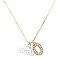 thumbnail image 1 of Delight Jewelry Large Goldtone Crystal Initial Necklace, featuring Silver Tone White ''Big Sister'' with Heart Charm, 17.5"+2", O, 1 of 4