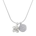 thumbnail image 1 of Delight Jewelry Silver-tone White Plumeria Flower - Engraved Congrats Class of 2026 Charm Necklace, 18", 1 of 4
