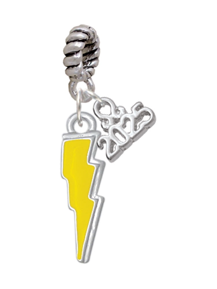 Yellow Lightning Rope Delight Jewelry Silver-tone Yellow Lightning Bolt - Silver-tone Rope ...