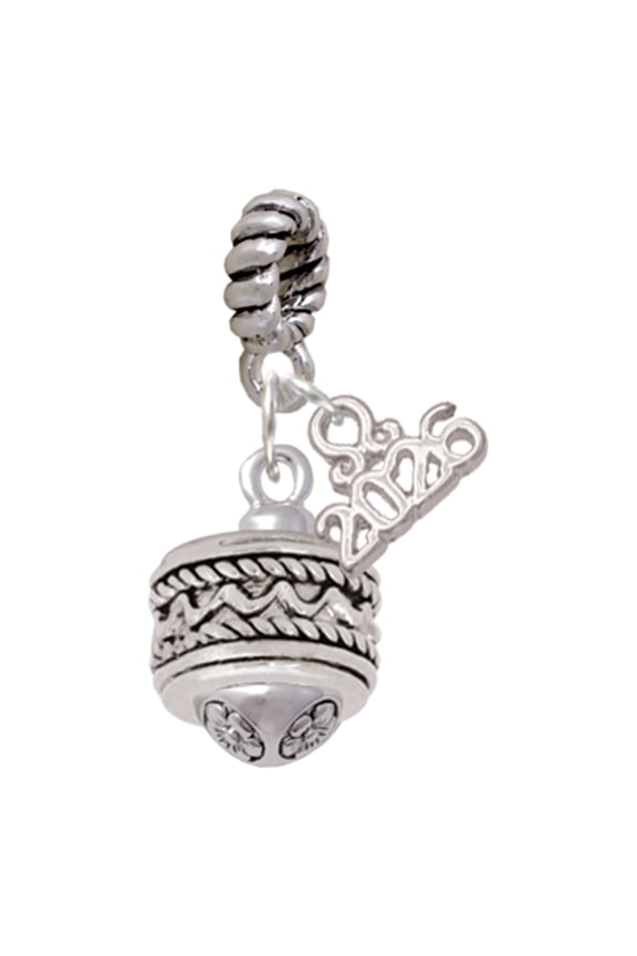 Silver-tone Zig Zag with Braid Spinner - Silver Plated Rope Charm Bead Dangle with Mini 2026