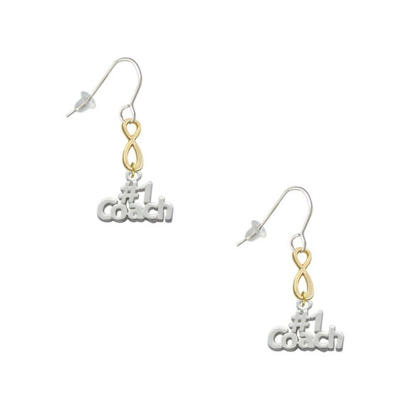 Delight Jewelry Silvertone #1 Coach Gold Tone Infinity French Earrings