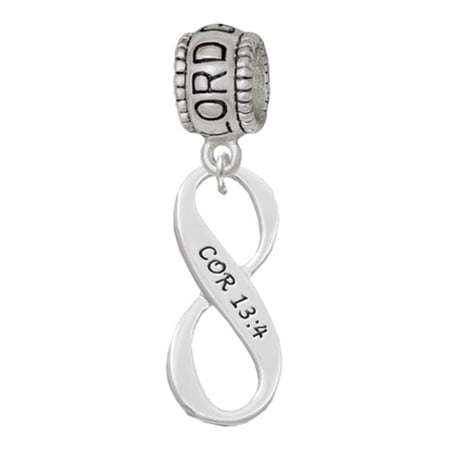 Delight Jewelry Silvertone 1 Corinthians 13:4 Infinity Sign Lord Guide Me Charm Bead