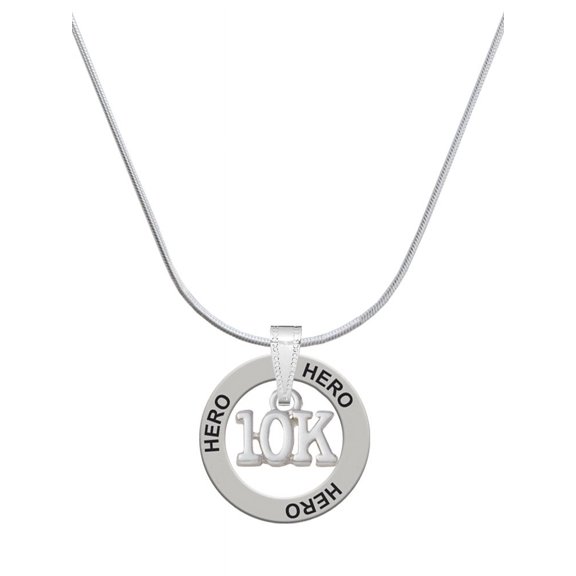 Delight Jewelry Silvertone 10K Hero Ring Charm Necklace, 18"