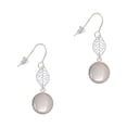 thumbnail image 1 of Delight Jewelry Silvertone 13.5mm Round Locket Silvertone Leaf French Earrings, 1 of 5