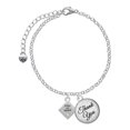 thumbnail image 1 of Delight Jewelry Silvertone 2-D ''Baby on Board'' Sign with Foot Print - Domed Thank You Charm Bracelet, 6"+2", 1 of 5