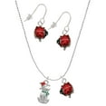 thumbnail image 1 of Delight Jewelry Silvertone 2-D Christmas Dog with Red Hat Red Lucky Ladybug Necklace and Dangle Earrings Set, 1 of 6