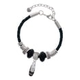 thumbnail image 1 of Delight Jewelry Silvertone 3-D Black Running Shoe Granddaughter Celtic Knot Leather Bead Bracelet, 7"+2" Extender, 1 of 4