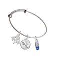 thumbnail image 1 of Delight Jewelry Silvertone 3-D Blue Running Shoe Silvertone Let Things Go Tree Charm Bangle Bracelet, 1 of 4