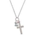 thumbnail image 1 of Delight Jewelry Silvertone 3-D Bunny Everlasting Love Engraved Cross Zoey Necklace, 28", 1 of 4