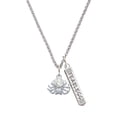 thumbnail image 1 of Delight Jewelry Silvertone 3-D Clear Crystal Spider Silvertone Fearless Bar Charm Necklace, 23", 1 of 4