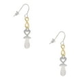 thumbnail image 1 of Delight Jewelry Silvertone 3-D Clear Frosted Baby Pacifier Gold Tone Infinity French Earrings, 1 of 3