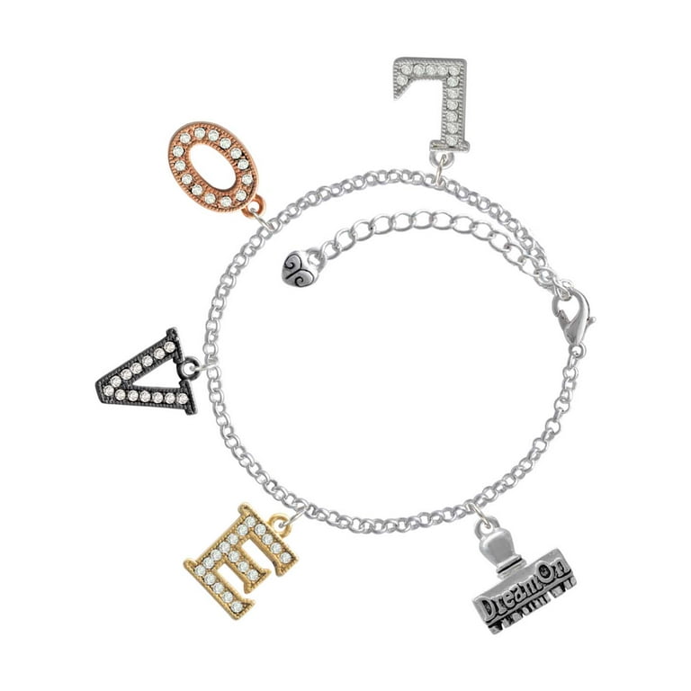 Delight Jewelry Silvertone 3-D ''Dream On'' Stamp Multi-Colored