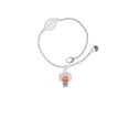 thumbnail image 1 of Delight Jewelry Silvertone 3-D Enamel Basketball in Hoop - Silvertone Leaf Delicate Bracelet, 6.25+1.75", 1 of 4