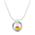 thumbnail image 1 of Delight Jewelry Silvertone 3-D Enamel Candy Corn Hero Ring Charm Necklace, 18", 1 of 4