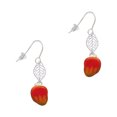thumbnail image 1 of Delight Jewelry Silvertone 3-D Enamel Mango Silvertone Leaf French Earrings, 1 of 5