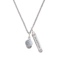 thumbnail image 1 of Delight Jewelry Silvertone 3-D Enamel Volleyball Spinner Silvertone Guardian Angel Bar Charm Necklace, 23", 1 of 4