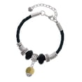 thumbnail image 1 of Delight Jewelry Silvertone 3-D Enamel Waterpolo ball Spinner Grandmother Celtic Knot Leather Bead Bracelet, 7"+2" Extender, 1 of 4