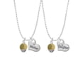thumbnail image 1 of Delight Jewelry Silvertone 3-D Enamel Waterpolo ball Spinner Mother & Daughter Heart Necklaces (Set of 2), 19"+2", 1 of 4